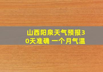 山西阳泉天气预报30天准确 一个月气温